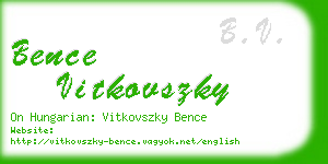 bence vitkovszky business card